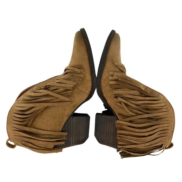 New Coconuts by Matisse Lambert Fringe Ankle Boot Size 6.5M Brown Distressed - Picture 4 of 10